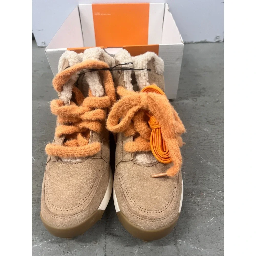 Timberland Retro Swift Sneaker Women US 8.5 Beige Suede High-Top Lifestyle Shoes